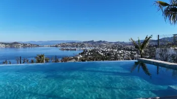 Panoramic sea and Yalikavak Bay view private villas